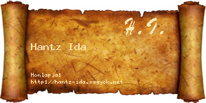 Hantz Ida névjegykártya
